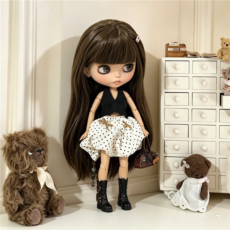 블라이스 인형 의상, 세일러 칼라 드레스, 점박이 무늬 - Baby Clothing Usa 리뷰 및 가격