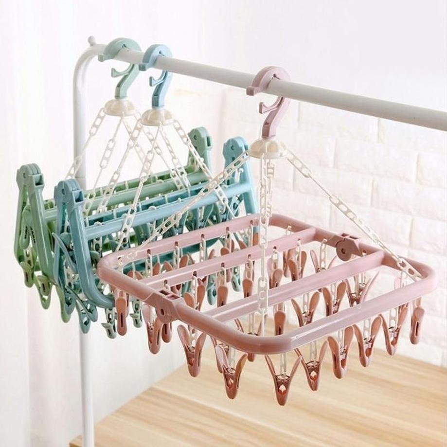 1 개의 PC 32 클립 접이는 옷 걸이 건조기 방풍  - Baby Clothing Hanging Rack 리뷰 및 가격