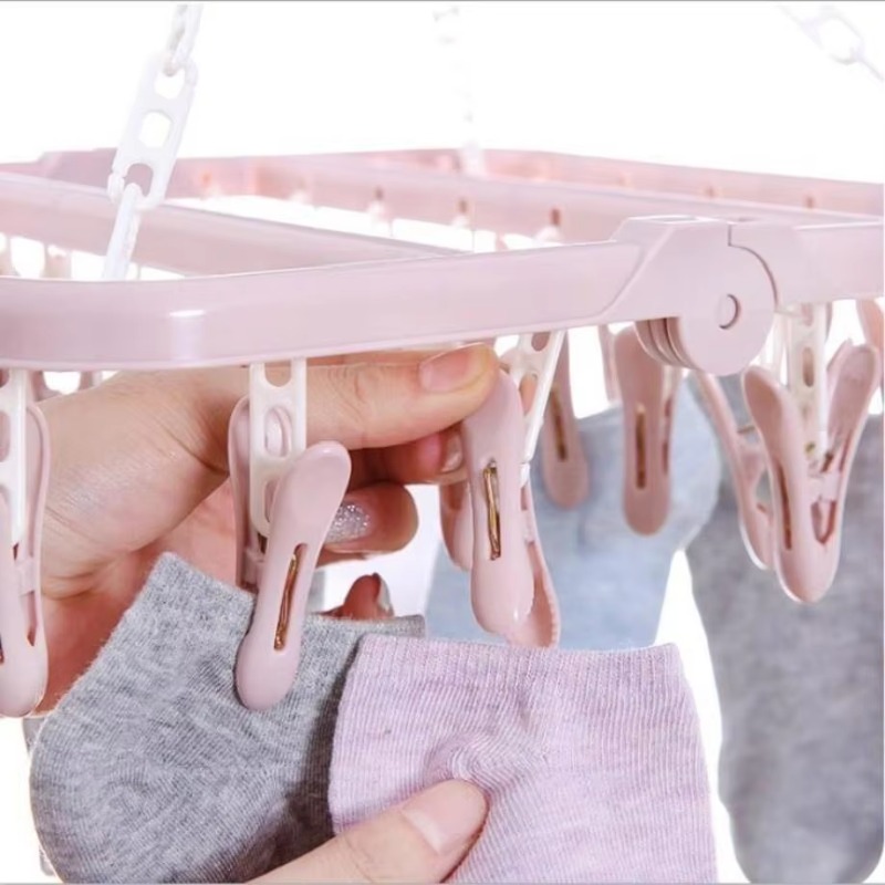 1개입, 32개의 클립이 달린 접이식 옷걸이, 건조대, - Baby Clothing Hanging Rack 리뷰 및 가격