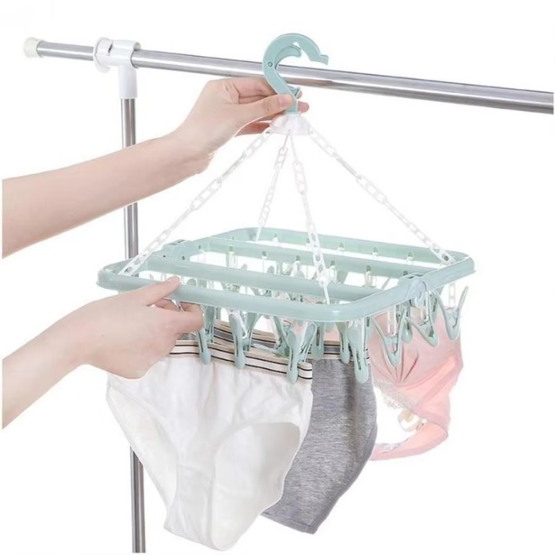 1개입, 32개의 클립이 달린 접이식 옷걸이, 건조대, - Baby Clothing Hanging Rack 리뷰 및 가격