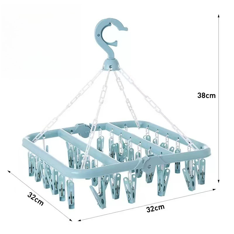 1개입, 32개의 클립이 달린 접이식 옷걸이, 건조대, - Baby Clothing Hanging Rack 리뷰 및 가격