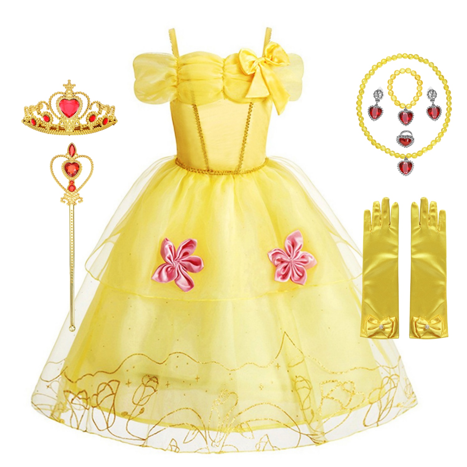 2025 벨 코스튬 소녀용 할로윈 변장 코스프레 공주  - Baby Clothing Dresser 리뷰 및 가격